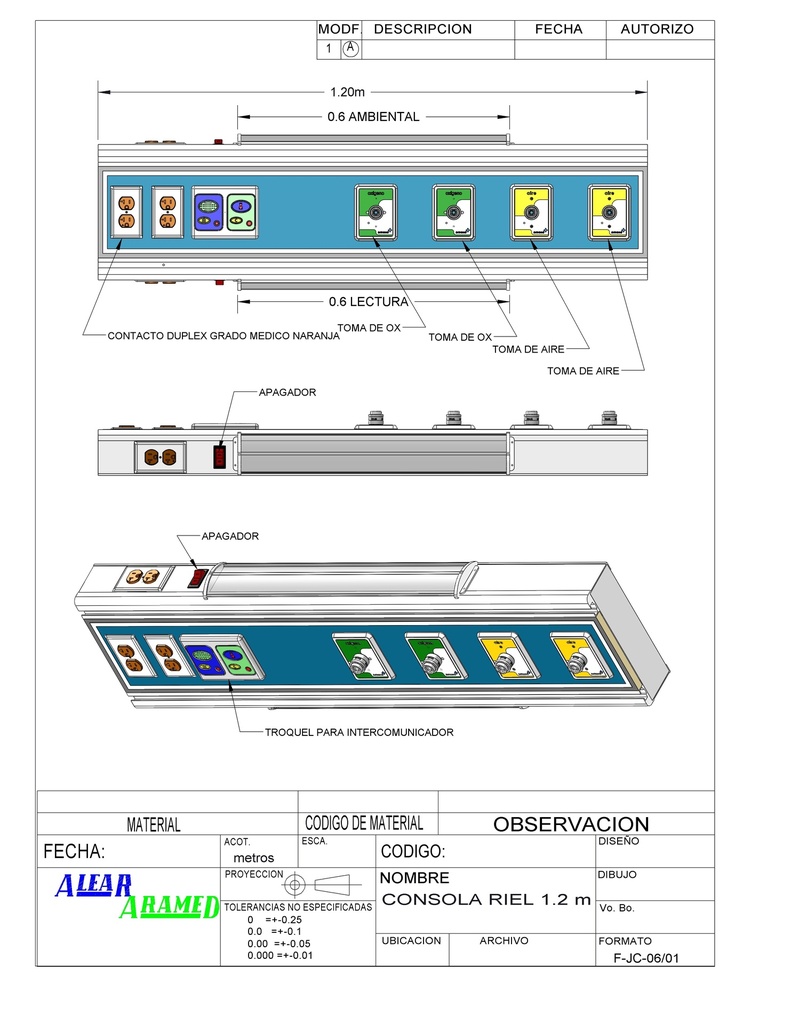 Consola 4VD 1.20 mts