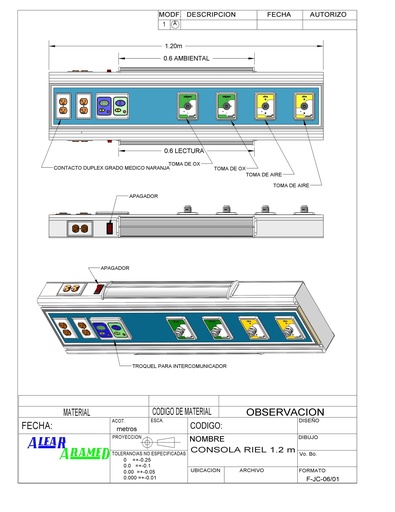 [ 4VD-2814] Consola 4VD 1.20 mts